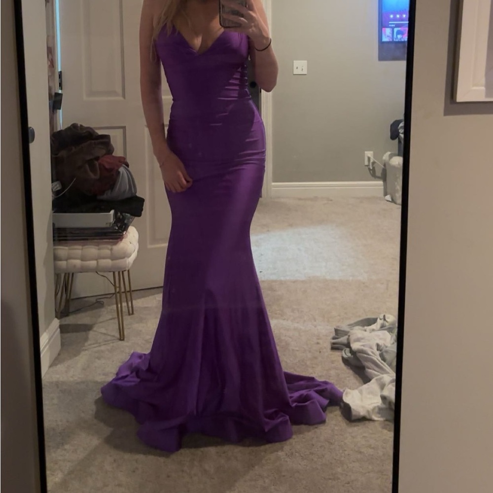 Purple Maxi Mermaid Tail Prom Dress